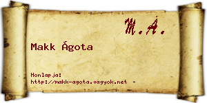 Makk Ágota névjegykártya