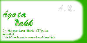 agota makk business card